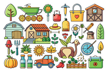 Fototapeta premium garden icons set