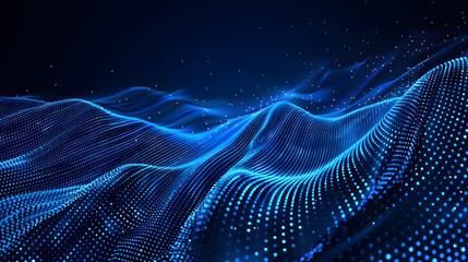 Abstract background with a wave of dots. hi-tech design for a banner or cover on a dark blue backdrop 