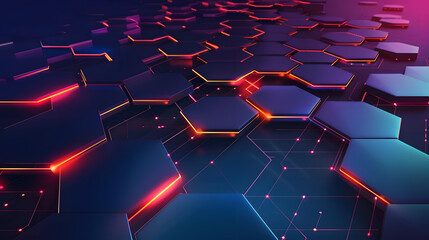 Obraz premium Abstract background with hexagon pattern for technology concept vector presentation design template banner illustration 