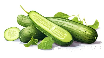 cucumbers on a white background