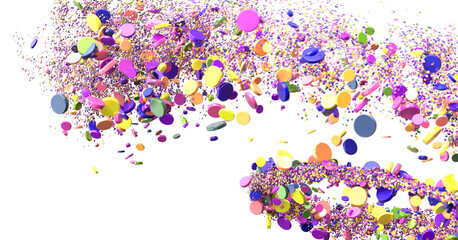  Colorful confetti on white background  transparent PNG