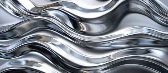 Chrome Metal Wave Background.