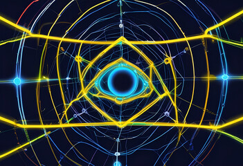 Abstraction, blue sphere and web