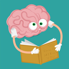 Brain in the form of a cartoon confuse