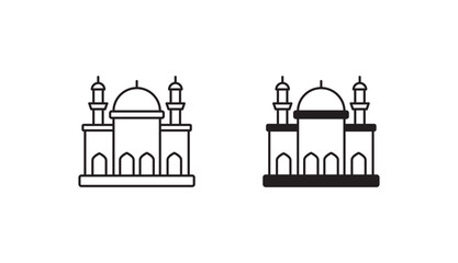 Mosque icon design with white background stock illustration