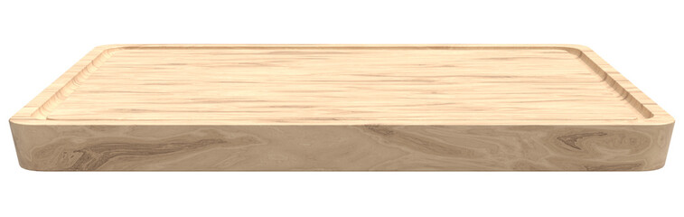 Wooden cutting board isolated on transparent background