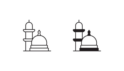 Fototapeta premium Masjid Nabwai icon design with white background stock illustration