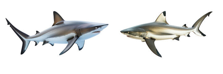 Set of big shark isolated on transparent background
