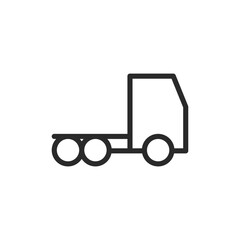 Truck without bed, linear style icon. Editable stroke width