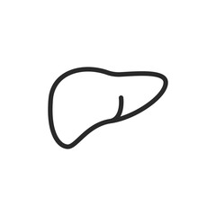 Liver, linear style icon. Editable stroke width