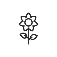 Obraz premium Sunflower, linear style icon. crop farming and agriculture. Editable stroke width.
