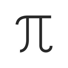 Pi symbol, linear style icon. the mathematical constant pi (π). Editable stroke width.