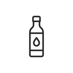 Oil in bottle, linear style icon. Editable stroke width