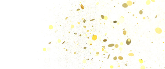 Cascading Splendor: Striking 3D Illustration Showcasing a Dazzling gold Confetti Display