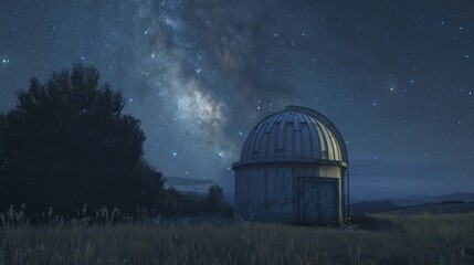 Obraz premium Starry Night Magic Enchanting Observatory under the Milky Way