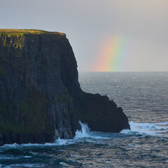 Rainbow beside the Cliffs of Moher on the Burren Way