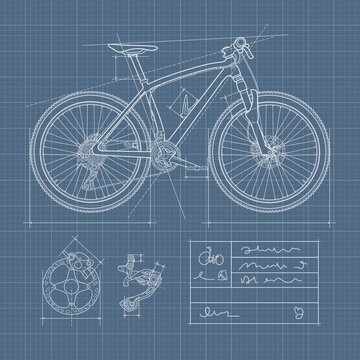 Blaupause Fahrrad 