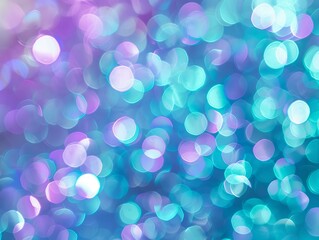 Fototapeta premium Blue & Purple Bokeh Background, Abstract Light Effects