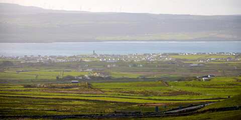 Liscannor viewed from the Cliffs of Moher in the early morning, Ireland