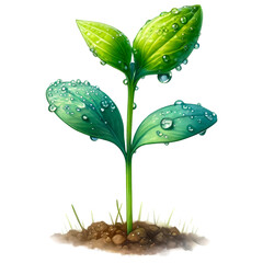 Seedling and Sprout Illustrations, various stages of seedling and sprout growth in different containers.

