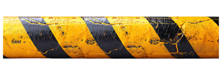 horizontal yellow stripe line isolated on transparent background ,generative ai