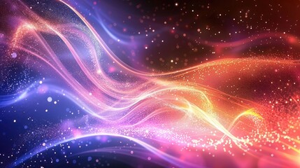 Abstract glowing background with sparkles and undulating patterns Background with beams Impactful visual representation