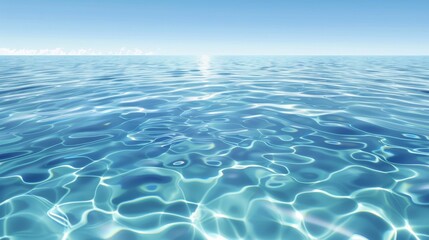Naklejka premium Serenity in Blue Tranquil Water Reflections under a Clear Sky