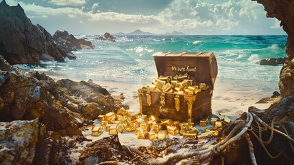 Golden Bounty Riches Await in a Beachside Treasure Chest