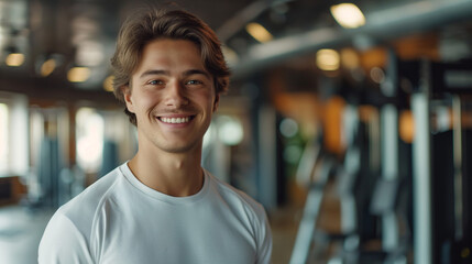 Fototapeta premium portrait of a handsome man in the gym 