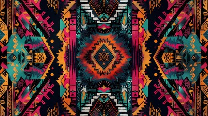 Naklejka premium Digital Printing Exploring Ethnic Borders in Design