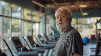 Fototapeta premium a senior in the gym 