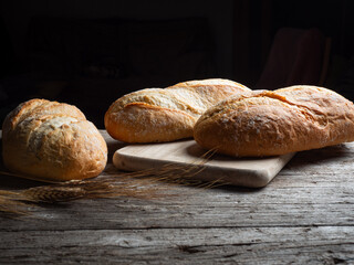 Pan de trigo, pan de centeno rustico