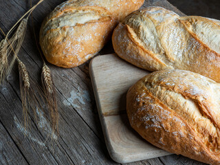 Pan de trigo, pan de centeno rustico