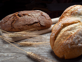 Pan de trigo, pan de centeno rustico