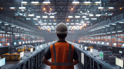 Efficient Drone Delivery Supervisor in HighTech Warehouse Control Room