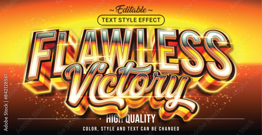 Poster Editable text style effect - Flawless Victory text style theme.
