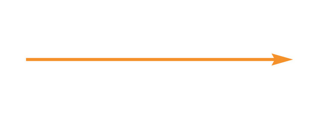 Straight orange arrow - Long orange arrow indication sign isolated on a transparent background - Vector illustration