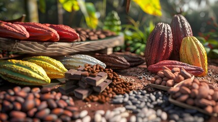 Fototapeta premium From Bean to Bar A Delectable Journey through the Art of Chocolate Making