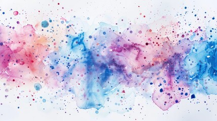Hand Painted Watercolor Splashes and Drops on Abstract Background
