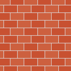 Brick pattern. Seamless vector orange color brick wall background. Red bricks wall vector wallpaper texture.