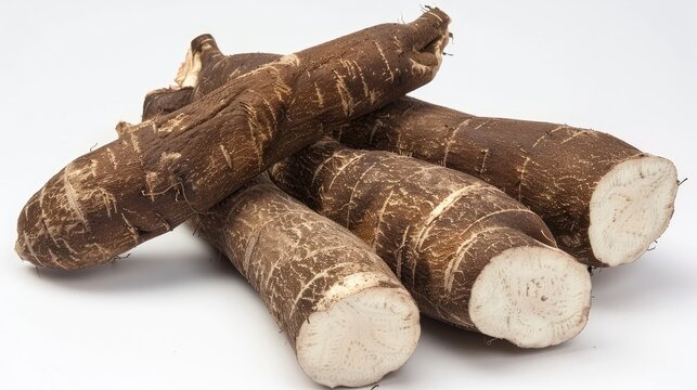 Raw cassava tuber Manihot esculenta