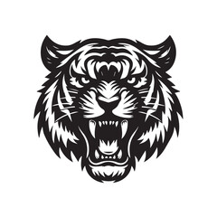 Angry tiger face vector