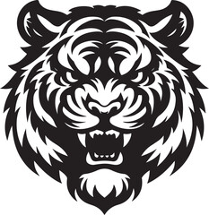 Angry tiger face vector