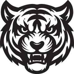 Angry tiger face vector