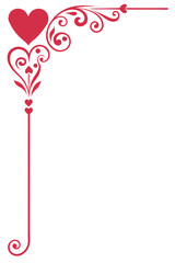 vertical arrangement of pink heart along the left side, adding a touch of romance and affection.