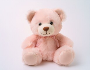 Pink teddy bear plush with isolated on white background