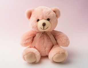 Obraz premium Pink teddy bear plush with isolated on white background
