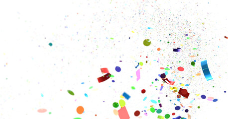  Multicolored confetti on white