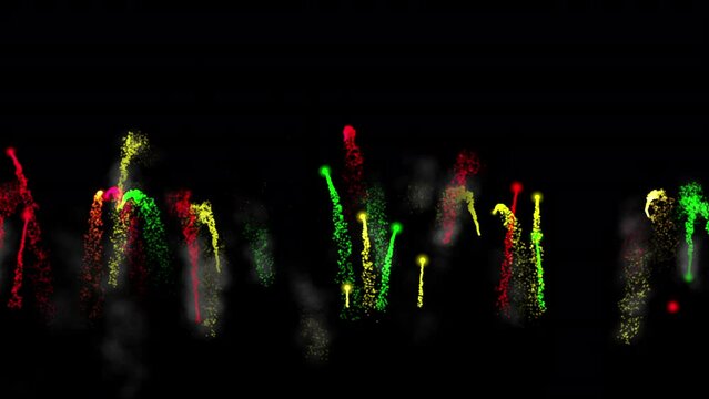 Filaments with confetti in Juneteenth colors