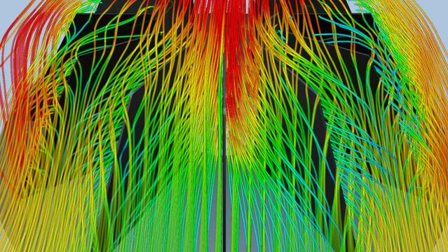 CFD simulation Computational fluid dynamics - Fan blade airflow simulation